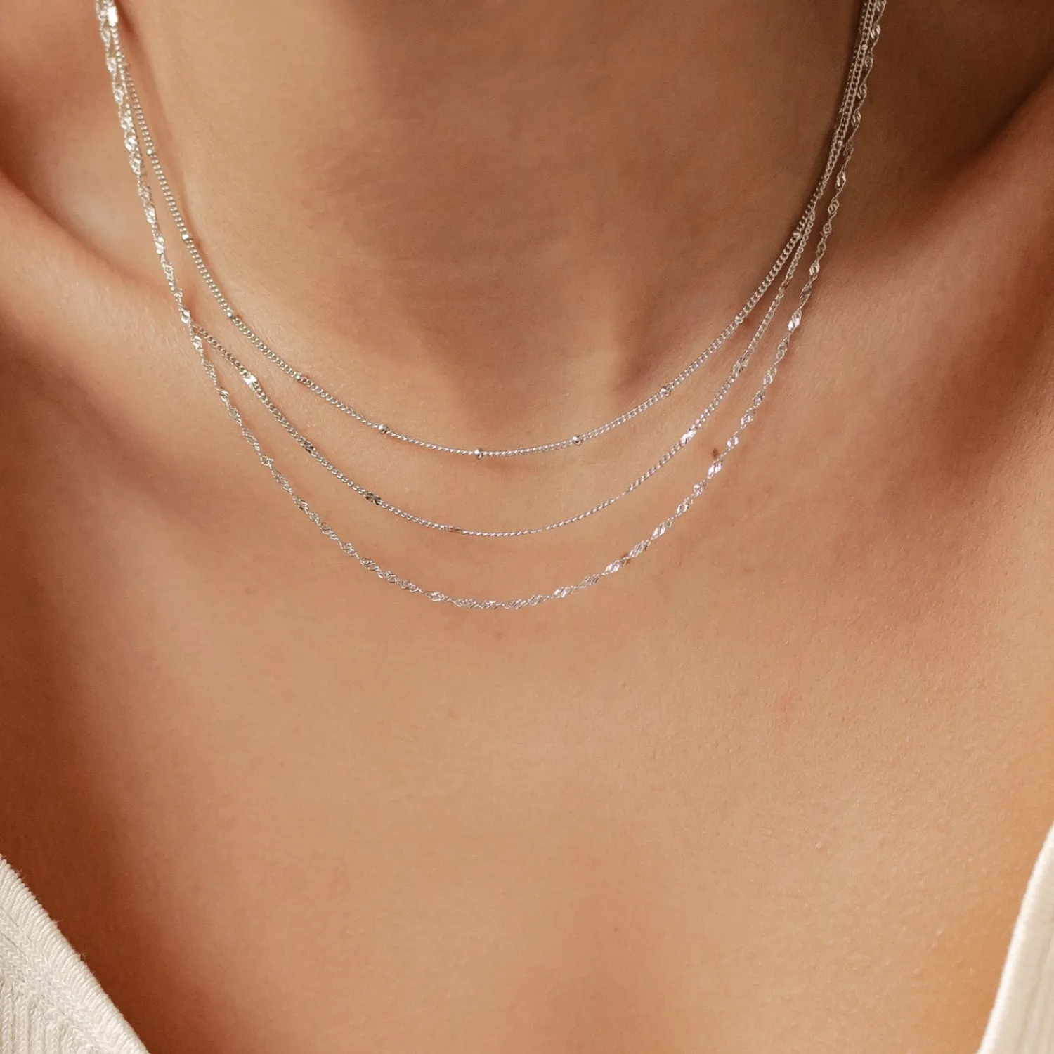 Necklace Sets | Hey Happiness Filigrane Ketten Set Goldplattiertes Sterlingsilber