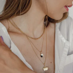 Statement Ketten | Hey Happiness Filigrane Kordelkette in Gold