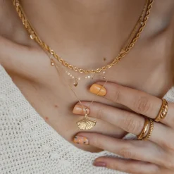 Statement Ketten | Hey Happiness Filigrane Kordelkette in Gold