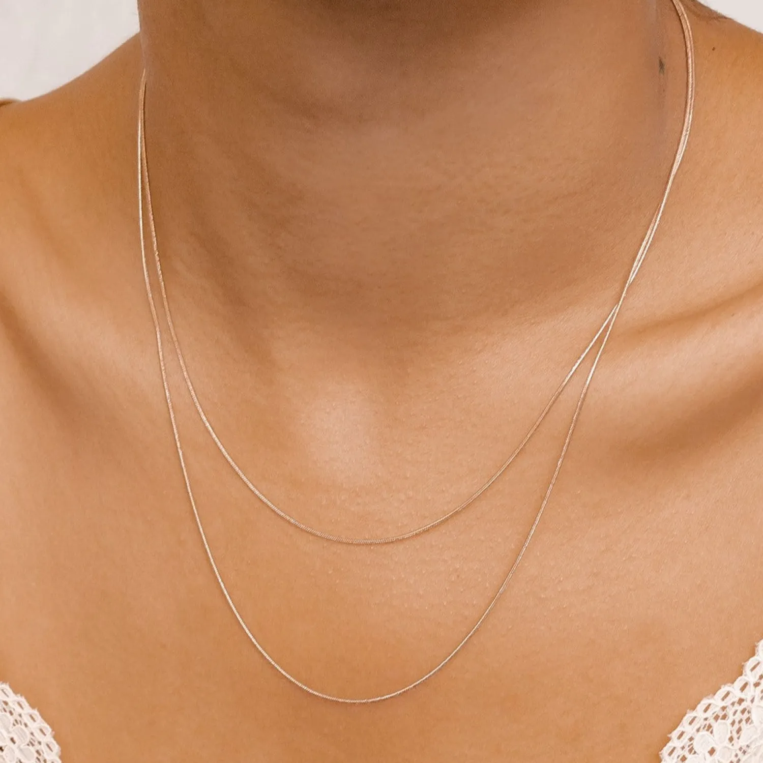 Filigrane Ketten | Hey Happiness Filigrane Zweireihige Schlangenkette Rosegold Rose Gold