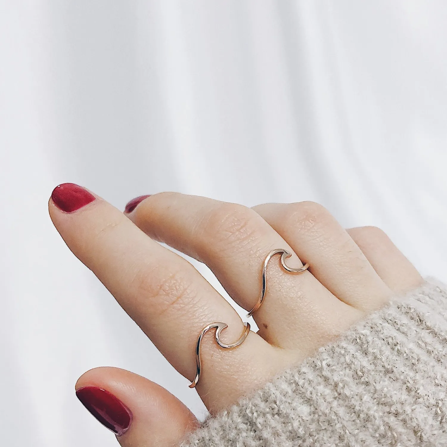 Schlichte Ringe | Hey Happiness Filigraner Wellenförmiger Ring in Rosegold Rose Gold