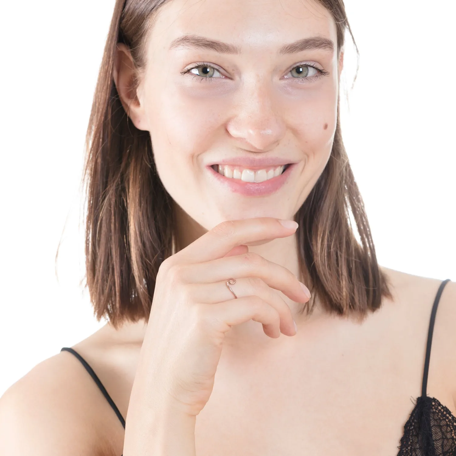 Schlichte Ringe | Hey Happiness Filigraner Wellenförmiger Ring in Rosegold Rose Gold