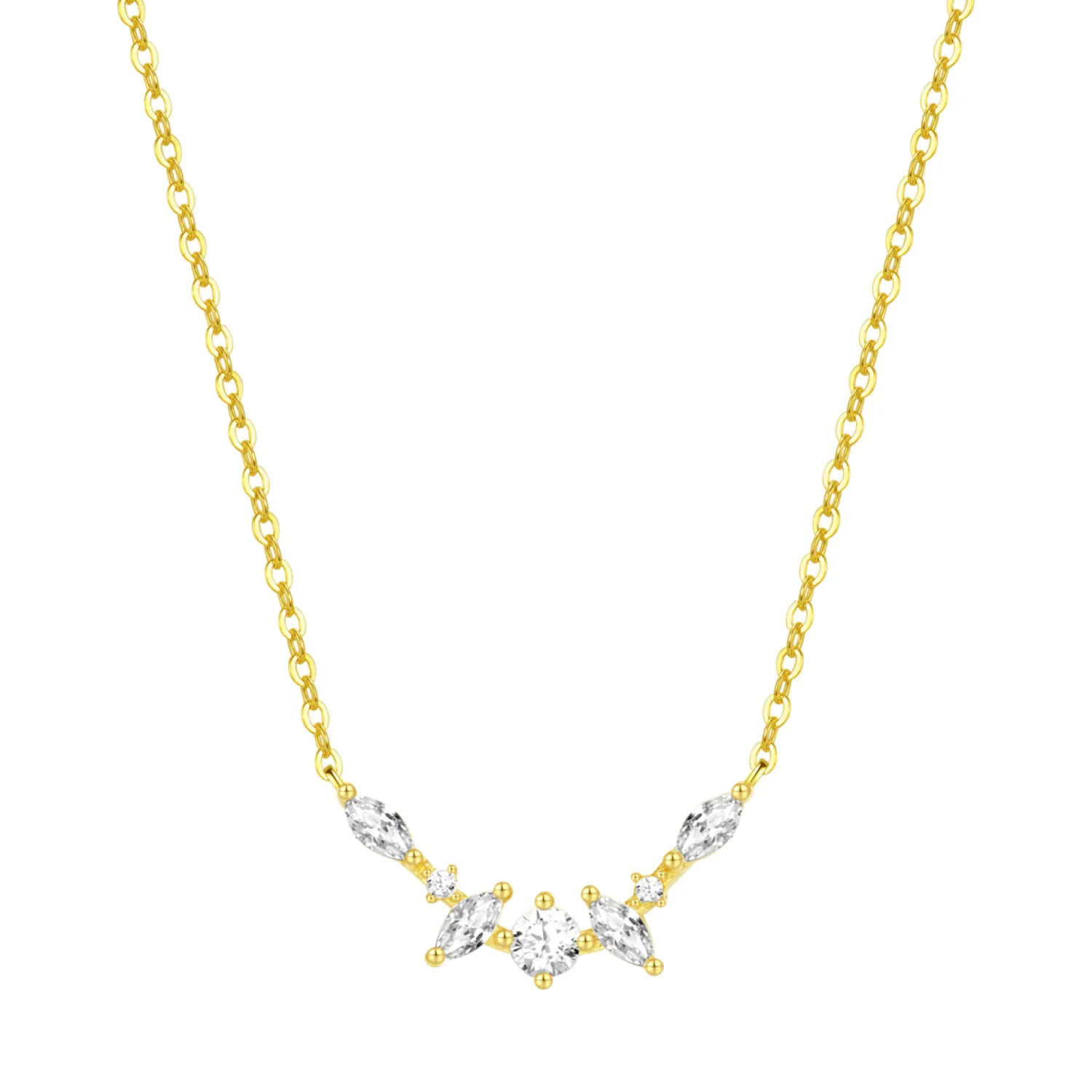 Filigrane Ketten | Hey Happiness Fireworks Zirkonia Kette Vereter Sterlingsilber Gold