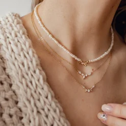Filigrane Ketten | Hey Happiness Fireworks Zirkonia Kette Vereter Sterlingsilber Gold