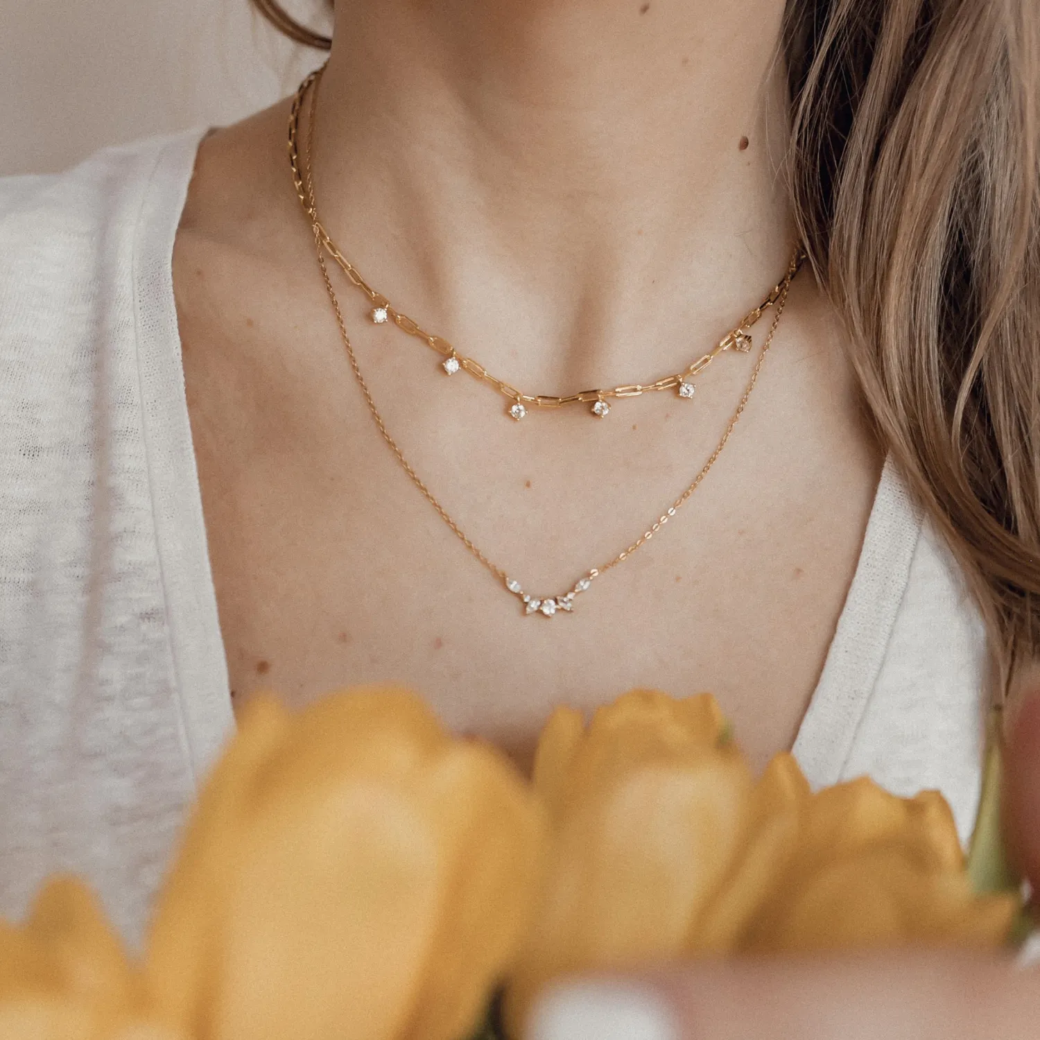 Filigrane Ketten | Hey Happiness Fireworks Zirkonia Kette Vereter Sterlingsilber Gold
