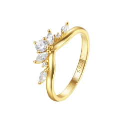 Schlichte Ringe | Hey Happiness Fireworks Zirkonia Ring Vergoldeter Sterlingsilber
