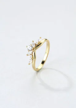 Schlichte Ringe | Hey Happiness Fireworks Zirkonia Ring Vergoldeter Sterlingsilber