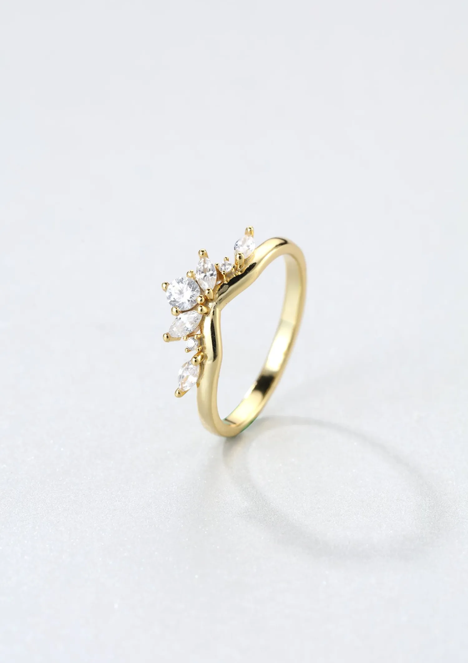 Schlichte Ringe | Hey Happiness Fireworks Zirkonia Ring Vergoldeter Sterlingsilber