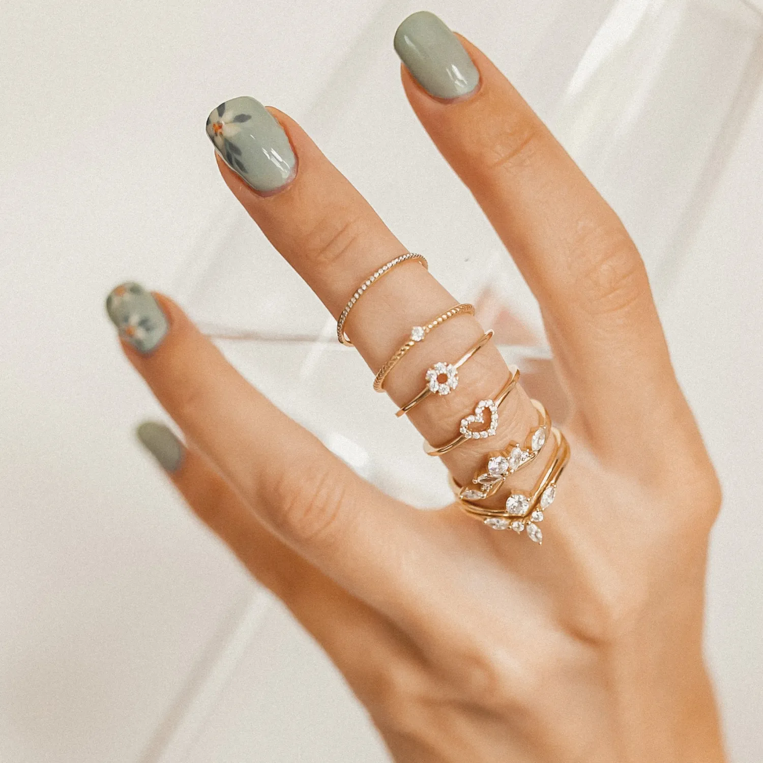 Schlichte Ringe | Hey Happiness Fireworks Zirkonia Ring Vergoldeter Sterlingsilber