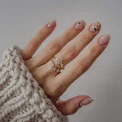 Schlichte Ringe | Hey Happiness Fireworks Zirkonia Ring Vergoldeter Sterlingsilber
