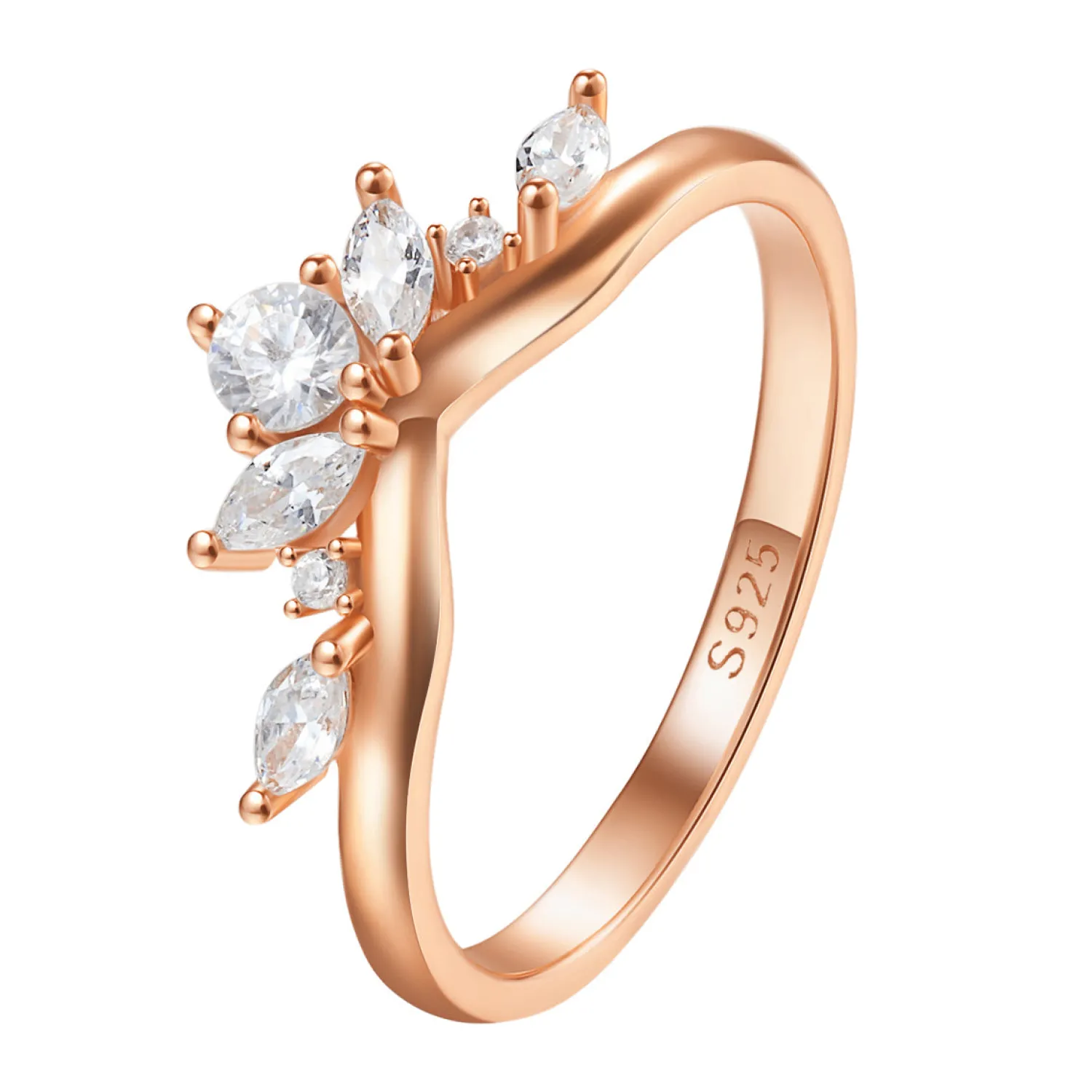 Schlichte Ringe | Hey Happiness Fireworks Zirkonia Ring Vergoldeter Sterlingsilber