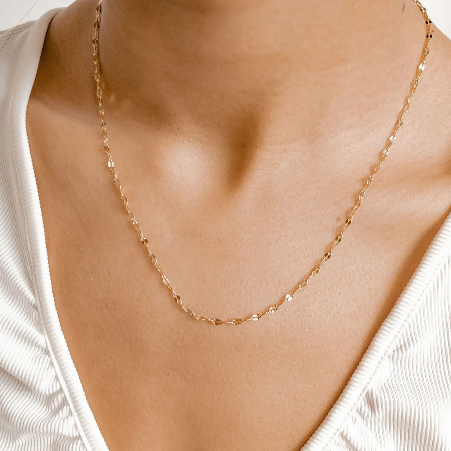 Choker Ketten | Filigrane Ketten | Hey Happiness Flache Rolokette farbe Gold