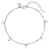 Fußkettchen | Hey Happiness Fußkettchen mit Runden Plättchen Anhängern in Silber Silver