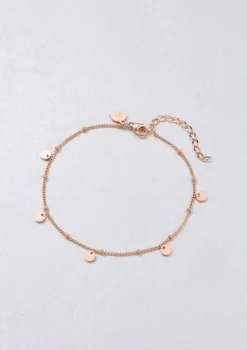 Fußkettchen | Hey Happiness Fußkettchen mit Runden Plättchen Anhängern in Rosegold Rose Gold