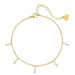 Fußkettchen | Hey Happiness Fußkette mit Perlen Cinque Gold