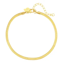 Fußkettchen | Hey Happiness Fußkette im Schlangenkette-Design in Gold