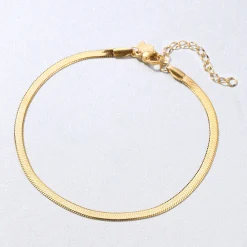 Fußkettchen | Hey Happiness Fußkette im Schlangenkette-Design in Gold