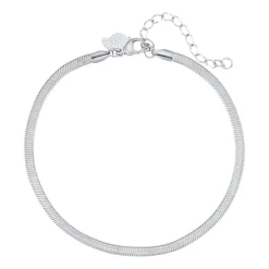 Fußkettchen | Hey Happiness Fußkette mit Schlangenkette-Design in Silber Silver