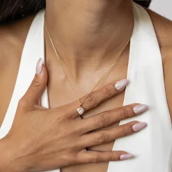 Filigrane Ketten | Hey Happiness Funkelnde Herz Halskette Sterlingsilber