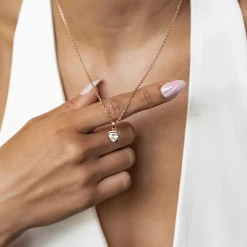 Filigrane Ketten | Hey Happiness Funkelnde Herz Halskette Sterlingsilber