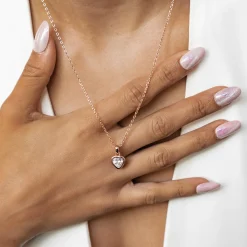Filigrane Ketten | Hey Happiness Funkelnde Herz Halskette Sterlingsilber