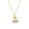 Filigrane Ketten | Hey Happiness Funkelnde Kirsche Anhänger Kette aus 585 Gold