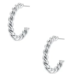 Creolen | Hey Happiness Gedrehte Creolen mit Twist in Silber Silver