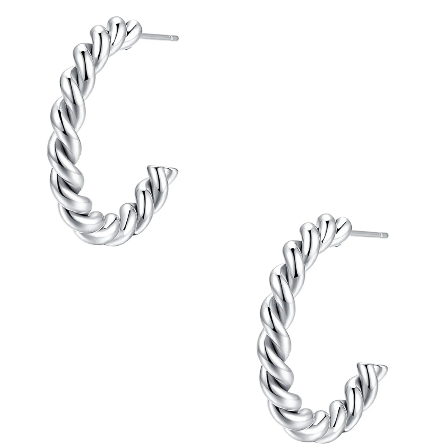 Creolen | Hey Happiness Gedrehte Creolen mit Twist in Silber Silver