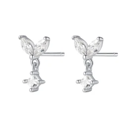 Ohrstecker | Hey Happiness Geflatter Ohrstecker aus Sterlingsilber Silver