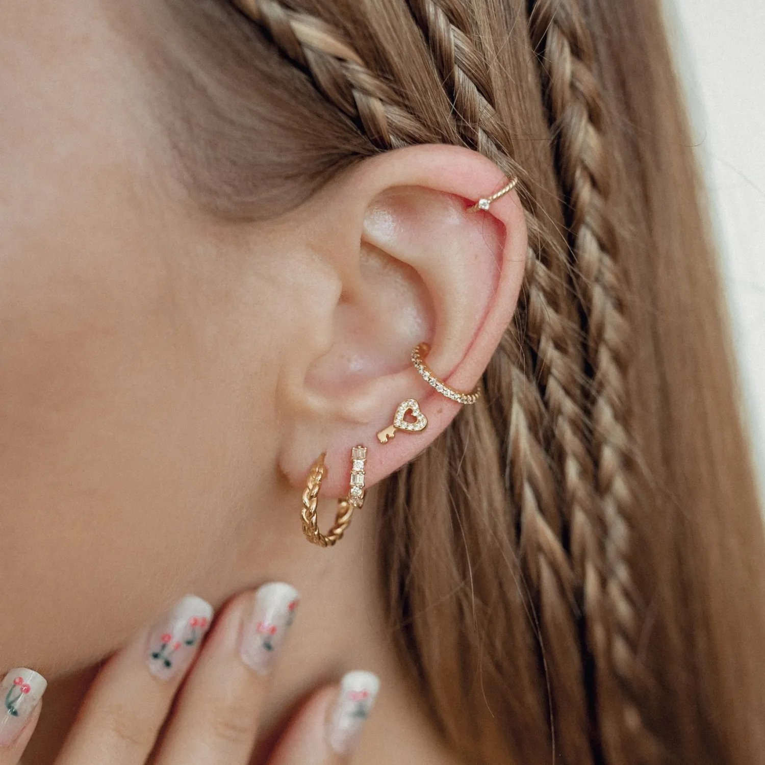 Creolen | Hey Happiness Geflochtene Creolen Sterlingsilber in Gold