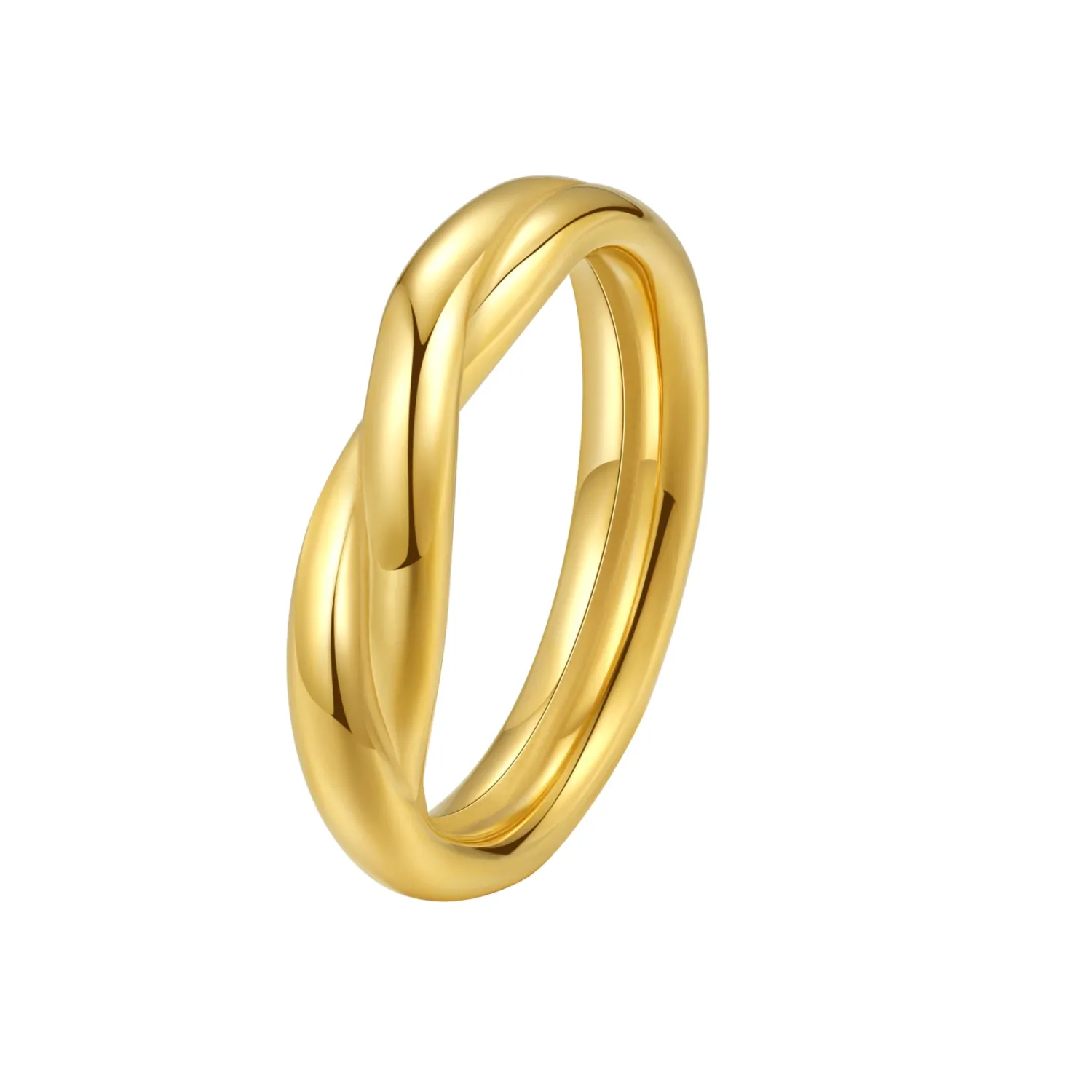 Auffällige Ringe | Hey Happiness Gekreuzter Ring aus Edelstahl Gold