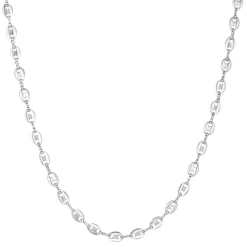 Filigrane Ketten | Hey Happiness Gepufft Link Mariner Kette in Silber Silver