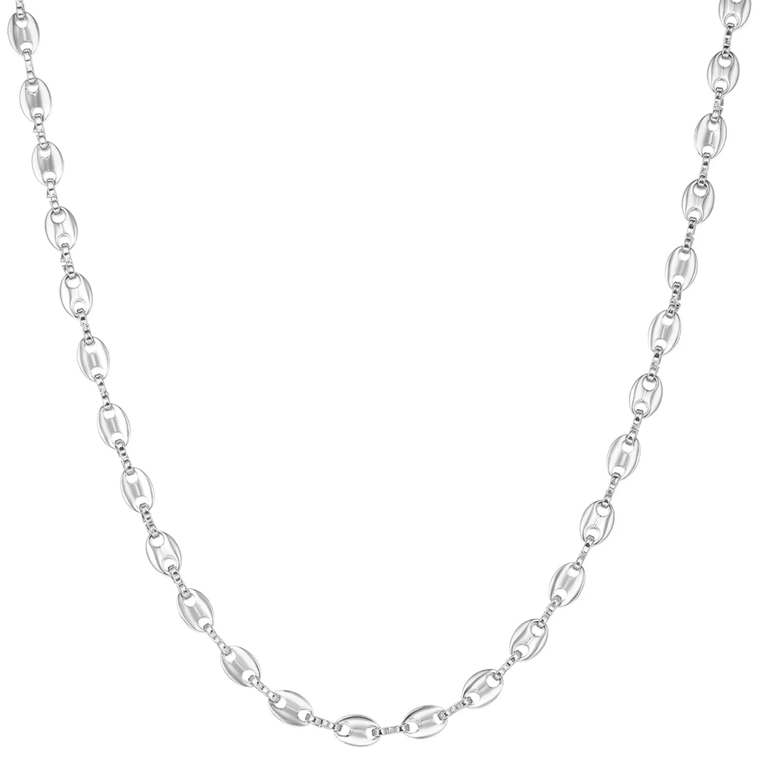 Filigrane Ketten | Hey Happiness Gepufft Link Mariner Kette in Silber Silver