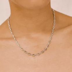 Filigrane Ketten | Hey Happiness Gepufft Link Mariner Kette in Silber Silver