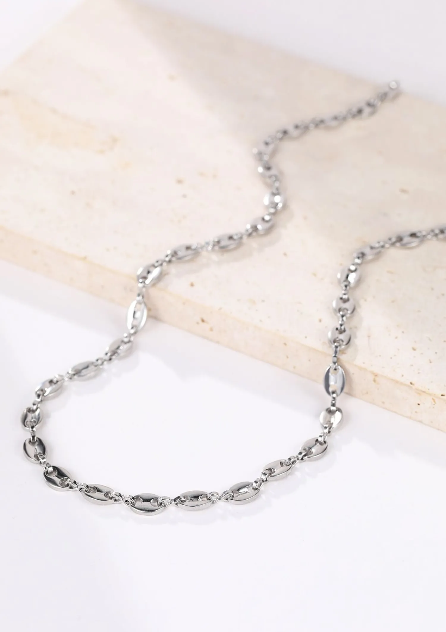 Filigrane Ketten | Hey Happiness Gepufft Link Mariner Kette in Silber Silver