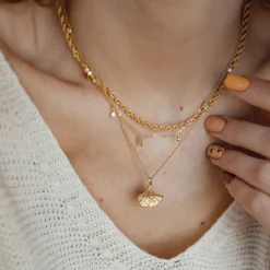 Filigrane Ketten | Hey Happiness Ginkgoblatt Kette Sterlingsilber in Gold