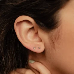 Ohrstecker | Hey Happiness Glint Triad Ohrstecker 14K Gold