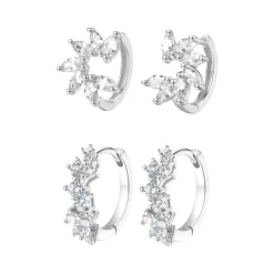 Earring Stack Sets | Hey Happiness Glitter Duo Ohrringe Set aus Sterlingsilber