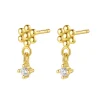 Ohrstecker | Hey Happiness Gänseblümchen Dangle Ohrstecker aus Sterlingsilber in Gold