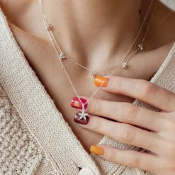 Filigrane Ketten | Hey Happiness Gänseblümchen Kette mit Schmucksteinen Sterlingsilber Silver