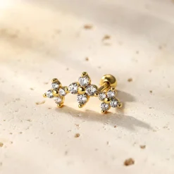Piercings | Ohrstecker | Hey Happiness Gänseblümchen Ohrpiercing Sterlingsilber