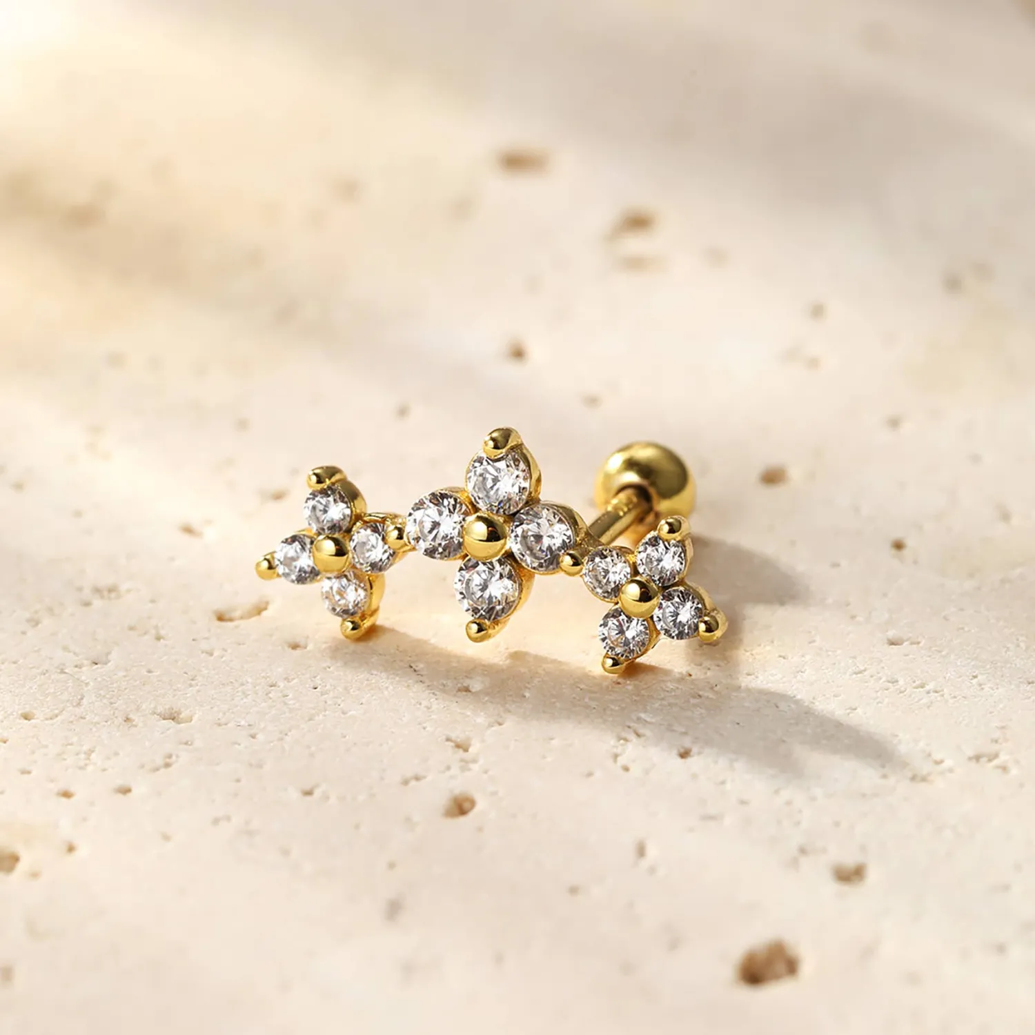 Piercings | Ohrstecker | Hey Happiness Gänseblümchen Ohrpiercing Sterlingsilber