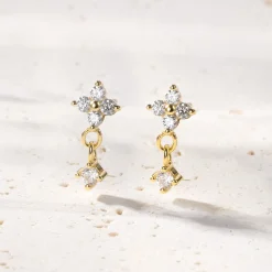Ohrstecker | Hey Happiness Gänseblümchen Ohrringe Silber 925 Hängend