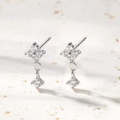 Ohrstecker | Hey Happiness Gänseblümchen Ohrringe Silber 925 Hängend