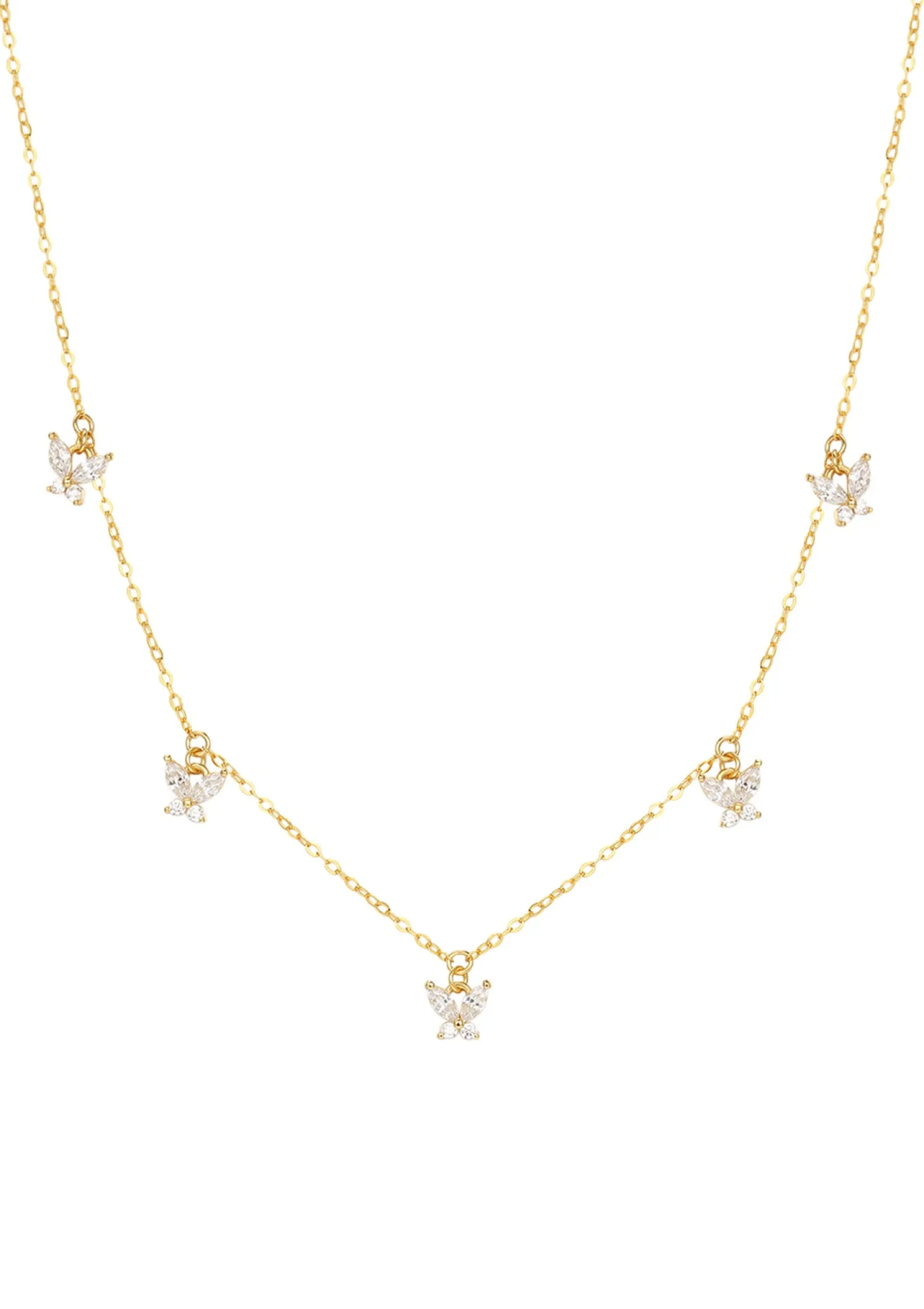 Necklace Sets | Hey Happiness Gänseblümchen und Schmetterling Ketten Set in Gold
