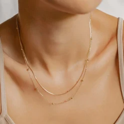 Filigrane Ketten | Hey Happiness Kette Mehrreihig Gold