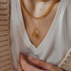 Statement Ketten | Hey Happiness ene Panzerkette Großgliedrig Gold