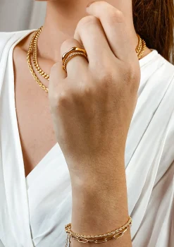 Statement Ketten | Hey Happiness ene Panzerkette Großgliedrig Gold
