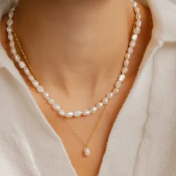 Choker Ketten | Perlenketten | Hey Happiness Grace Perlenkette Sterlingsilber Gold