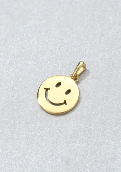 Anhänger | Hey Happiness Grinsen Anhänger für Glück und Freude in Godlfarbe Gold